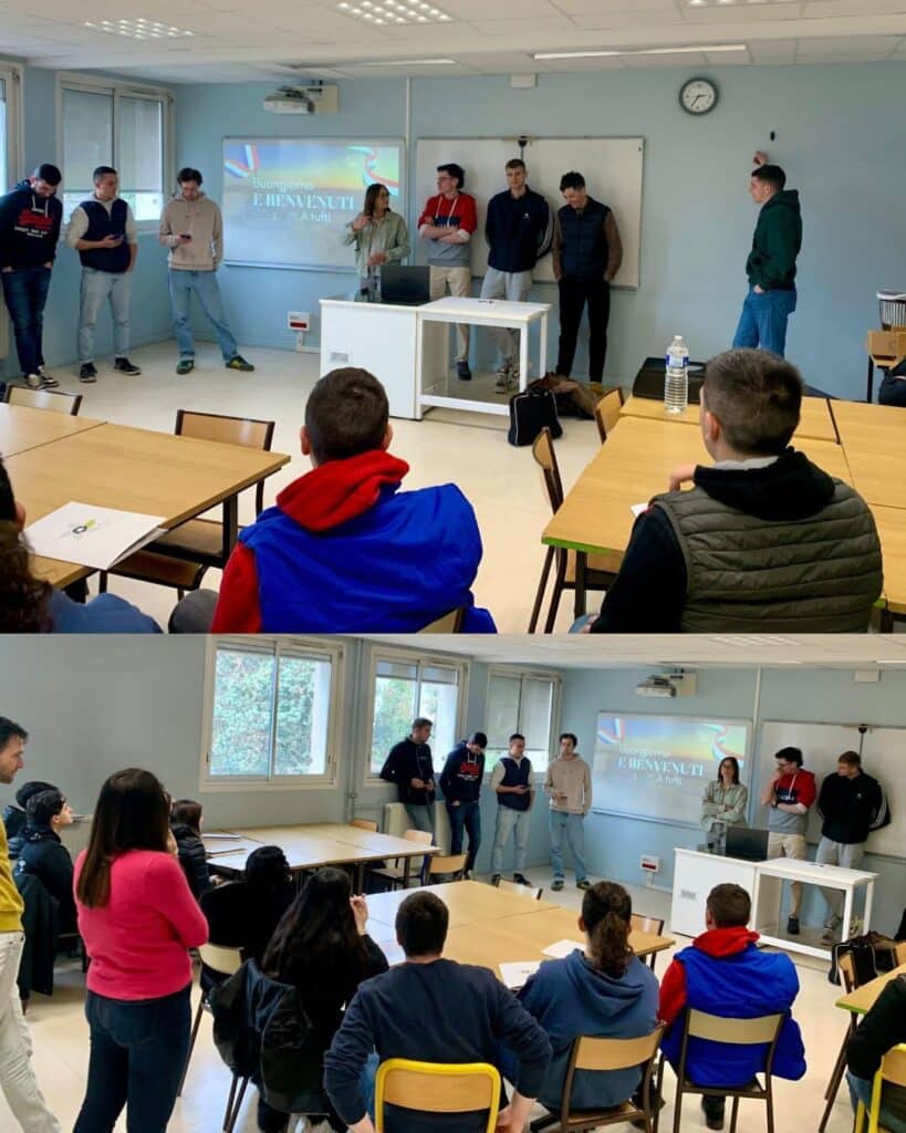 Élèves italiens et apprentis BTSA ACD lors d’un échange pédagogique au CFPPA du Valentin à Bourg-lès-Valence
