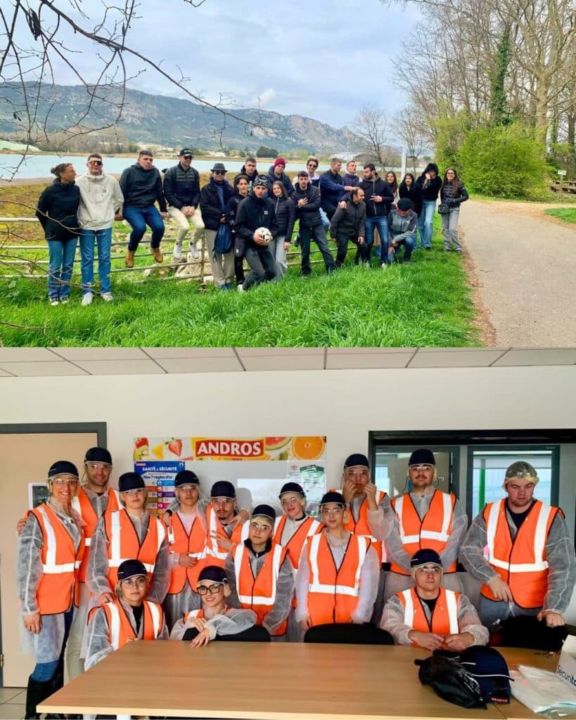 Visite pédagogique de l’usine de transformation fruitière Andros par des étudiants en formation agricole